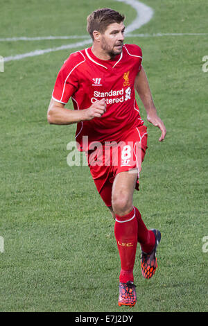 Questa immagine mostra il Liverpool FC e Inghilterra capitano e superstar Steven Gerrard durante il 2014 Guinness intern Champions Cup USA Foto Stock