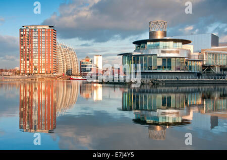 Il Lowry Centre & Theatre, Salford Quays, Greater Manchester, Inghilterra, Regno Unito Foto Stock