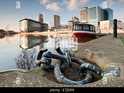 MediaCityUK e la BBC Studios, Salford Quays, Greater Manchester, Inghilterra, Regno Unito Foto Stock