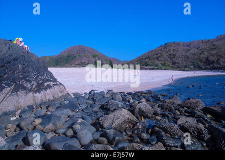 Spiaggia di Kuta, la parte sud di Lombok, Indonesia Foto Stock