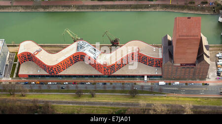 Vista aerea, Archivio di Stato del Land Renania settentrionale-Vestfalia, Duisburg, la zona della Ruhr, Nord Reno-Westfalia, Germania Foto Stock