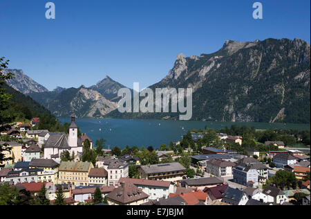 Lago Traunsee, Ebensee, Salzkammergut, Austria Foto Stock