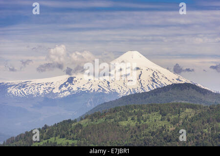 Vulcano Villarrica, Pucón, Regione Araucanía, Cile Foto Stock