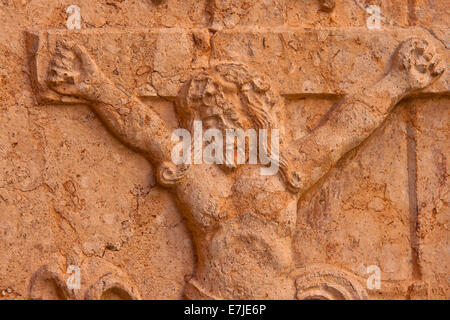 Austria, Europa Austria, Salisburgo, Nonn, a, di Nonnberg, chiostro di Nonnberg, chiesa, arte, cultura, marmo, rilievo, crocifissione Foto Stock