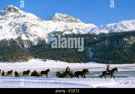 Schlitteda, Grigioni, Svizzera Foto Stock