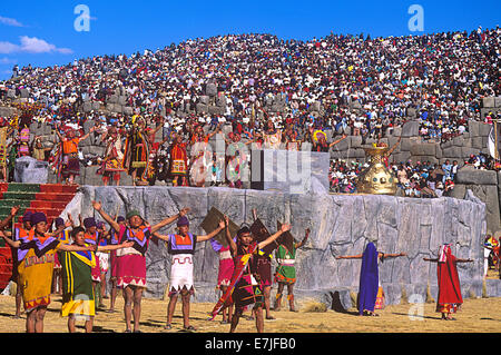 Inti Raymi, Inca, Cusco, Perù Foto Stock
