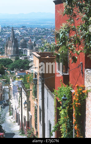 Cityscape, San Miguel De Allende, Guanajuato, Messico Foto Stock