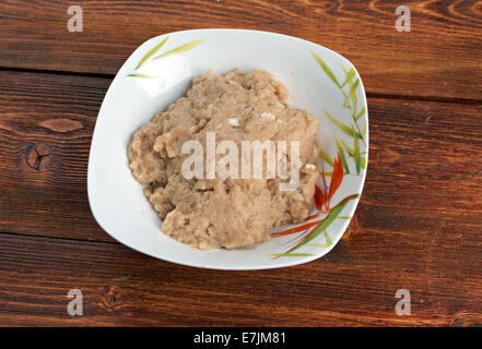 Vorschmack - s un originariamente Orientale salato piatto a base di carne preparati principalmente fuori di carni macinate, di acciughe o aringhe e cipolle. Foto Stock