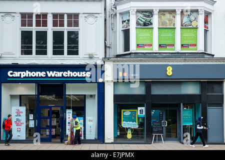 Carphone Warehouse e EE tutto Everwhere negozi di telefonia mobile su Princes Street, Edinburgh Foto Stock