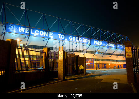 Liverpool, Regno Unito. Xviii Sep, 2014. Vista del Goodison Park Stadium di Everton FC in Liverpool, 18 settembre 2014. © dpa picture alliance/Alamy Live News Foto Stock