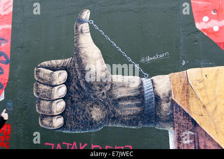 La East Side Gallery di Berlino 2014 Foto Stock