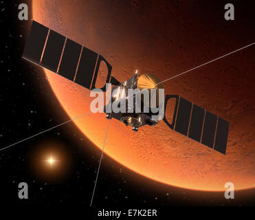 Veicolo spaziale "Mars Express' in orbita attorno a Marte Foto Stock