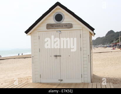 Bournemouth Dorset, Regno Unito. 18 Settembre, 2014. Il "matrimonio" capanna sulla spiaggia di Bournemouth il 18 settembre, 014 in Bournemouth Keynes, Inghilterra Foto di Keith Mayhew/Alamy Live News Foto Stock