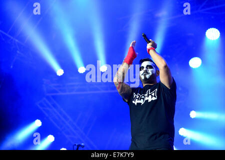 Derry, Londonderry, Irlanda del Nord - 19 settembre 2014. MTV si blocca. Varski a MTV si blocca in Piazza Ebrington. Credito: George Sweeney/Alamy Live News Foto Stock