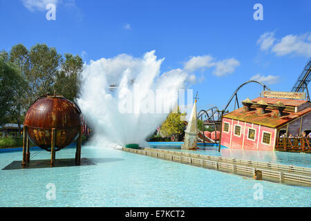 Onda di marea acqua ride, Thorpe Park Theme Park, Chertsey, Surrey, England, Regno Unito Foto Stock