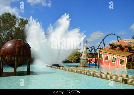 Onda di marea acqua ride, Thorpe Park Theme Park, Chertsey, Surrey, England, Regno Unito Foto Stock