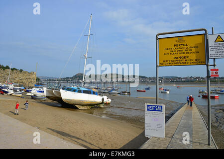 Conwy Harbour, Conwy, Conwy County Borough, Wales, Regno Unito Foto Stock