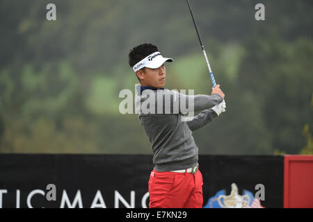 Newport, Galles. Xx Settembre, 2014. Gli ISP Handa Wales Open Golf. Il giorno 3. Daniel Im del credito USA: Azione Plus sport/Alamy Live News Foto Stock