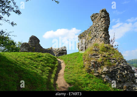 Llandovery Castle, Llandovery (Llanymddyfri), Carmarthenshire (Sir Gaerfyrddin), Wales, Regno Unito Foto Stock
