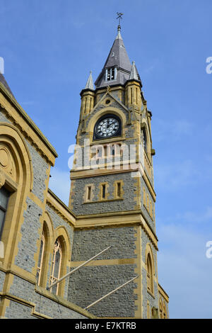 Clock Tower, Rhyl Town Hall, Wellington Road, Rhyl (Y Rhyl), Denbighshire (Sir Ddinbych), Wales, Regno Unito Foto Stock