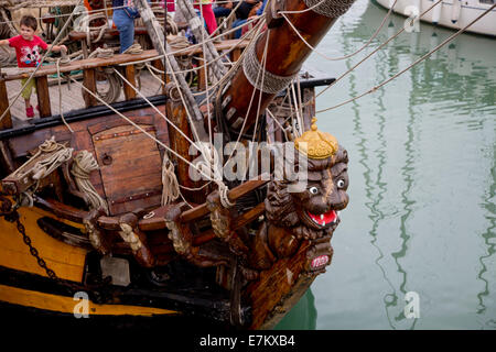 'Shtandart' Fregata russa nel dock a Ramgate,Kent, Regno Unito Foto Stock