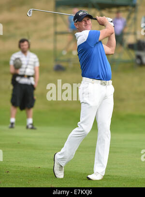 Newport, Galles. Xx Settembre, 2014. Gli ISP Handa Wales Open Golf. Il giorno 3. Jamie Donaldson al credito verde: Azione Plus sport/Alamy Live News Foto Stock