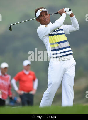 Newport, Galles. Xx Settembre, 2014. Gli ISP Handa Wales Open Golf. Il giorno 3. Thongchai Jaidee della Thailandia Credito: Azione Sport Plus/Alamy Live News Foto Stock