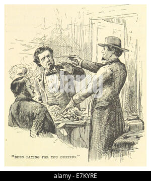 Questo 1883 tratto dagli archivi di Mark Twain raffigura umoristicamente la frase “Was laying for You Duffers” Riflette lo stile di satira e arguzia di Twain, spesso commentando le norme sociali e i comportamenti del tempo. Foto Stock