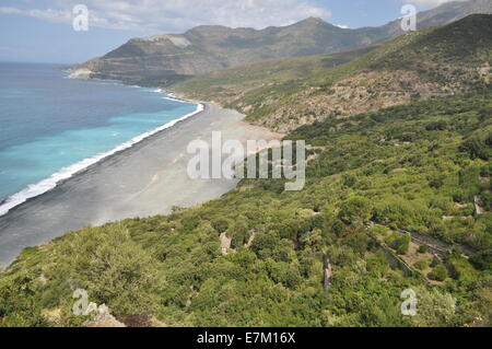Plage de Nonza, Corse, Corsica Foto Stock