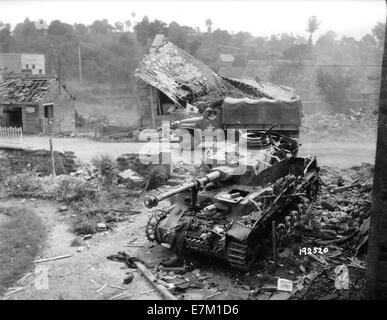 Panzer IV relitto Normandia Foto Stock