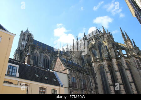 Esterno della gotica Chiesa del Duomo o San Martin's Cathedral in Utrecht, Paesi Bassi Foto Stock