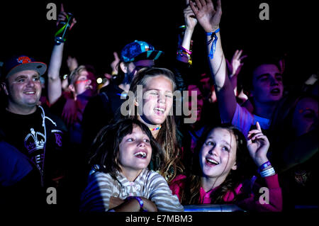 Festivalgoers divertirsi presso il Festival Brownstock in Essex. Foto Stock