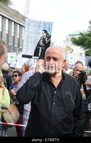 Londra, UK, UK. Xxi Sep, 2014. Peter Gabriel assiste photocall per la 'persone il clima di marzo' supportati dal clima coalizione in testa fino al Vertice Onu sul clima in New York il 23 settembre a 2 Temple Place. Credito: Ferdaus Shamim/ZUMA filo/Alamy Live News Foto Stock