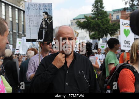 Londra, UK, UK. Xxi Sep, 2014. Peter Gabriel assiste photocall per la 'persone il clima di marzo' supportati dal clima coalizione in testa fino al Vertice Onu sul clima in New York il 23 settembre a 2 Temple Place. Credito: Ferdaus Shamim/ZUMA filo/Alamy Live News Foto Stock