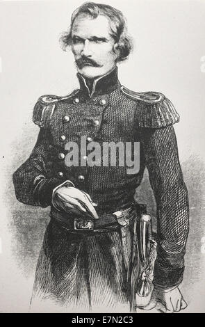 Albert Sidney Johnston esercito USA generale, più tardi generale confederato ucciso nella battaglia di Shiloh negli Stati Uniti durante la Guerra Civile. Foto Stock