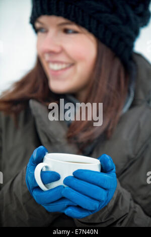 A caldo e a freddo durante il periodo invernale Foto Stock