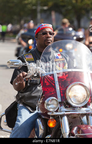 Afro-americano di Harley Davidson Moto Club Ciclista - USA Foto Stock