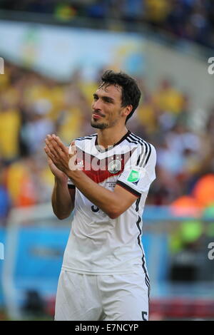 Mats Hummels. Francia / Germania del quarto di finale. Coppa del Mondo FIFA Brasile 2014. 4 Luglio 2014 Foto Stock