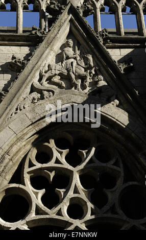 Paesi Bassi. Utrecht. San Martin's Cathedral. Gotico francese. Il chiostro del XV secolo. Dettaglio. Foto Stock