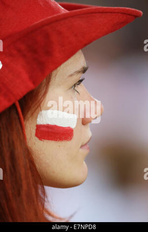 Lodz, Polonia. Xviii Sep, 2014. La Polonia ventole (POL) Pallavolo : FIVB Pallavolo uomini del Campionato del Mondo Il Terzo Round Pool H match tra Polonia 3-2 Russia presso Atlas Arena di Lodz, Polonia . © Takahisa Hirano/AFLO/Alamy Live News Foto Stock