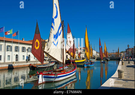 Adriatico, Italia, Europa, Esterno, giorno, nessuno, Emilia-Romagna, Museo della Marineria di Cesenatico, veliero, nave, porto, p Foto Stock