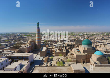 Eredità di Mondo, l'Islam Khodja, Khiva, Khorezm, Regione, Uzbekistan, Asia Centrale, Asia, architettura, città, colorato, storia, me Foto Stock