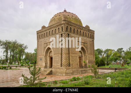 Eredità di Mondo, Bukhara, Ismail Samani, Mausoleo, Uzbekistan, Asia Centrale, Asia, architettura, città, colorato, famosa histor Foto Stock