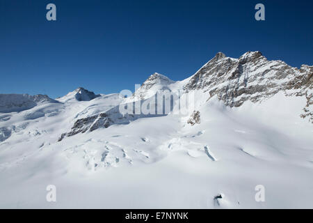 Ghiacciaio di Aletsch, look, Jungfraujoch, Jungfrau, ghiacciaio di Aletsch, montagna, montagne, ghiacciai, ice, Moraine, turismo, vacanze, w Foto Stock