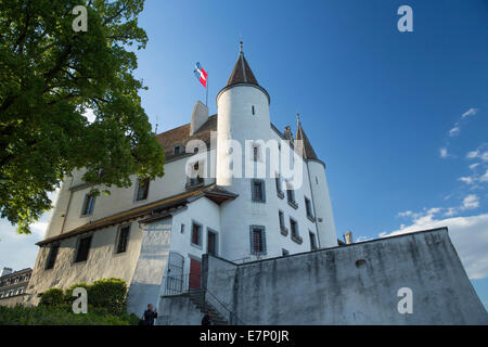La Cote VD, castello di Nyon, sul lago di Ginevra, Canton, VD, Vaud, Western Svizzera romanda, sul lago di Ginevra, Svizzera, Europa Foto Stock