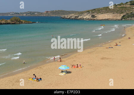 In Europa, in Grecia, greco, Creta, mediterraneo, isola, Akrotiri, Penisola, Kalathas spiaggia, spiaggia, sabbia, turismo, Foto Stock