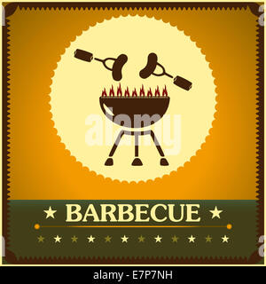 Retrò barbecue design poster Sfondo menu Foto Stock