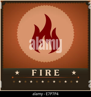 Vigili del fuoco di fiamma poster vettore creative design template Foto Stock