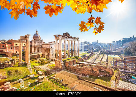 Le rovine romane di Roma, Forum Foto Stock