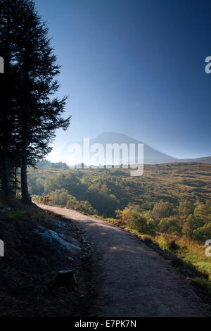 Ben Nevis dal Allt un sentiero Mhuilinn, Torlundy Lochaber Foto Stock